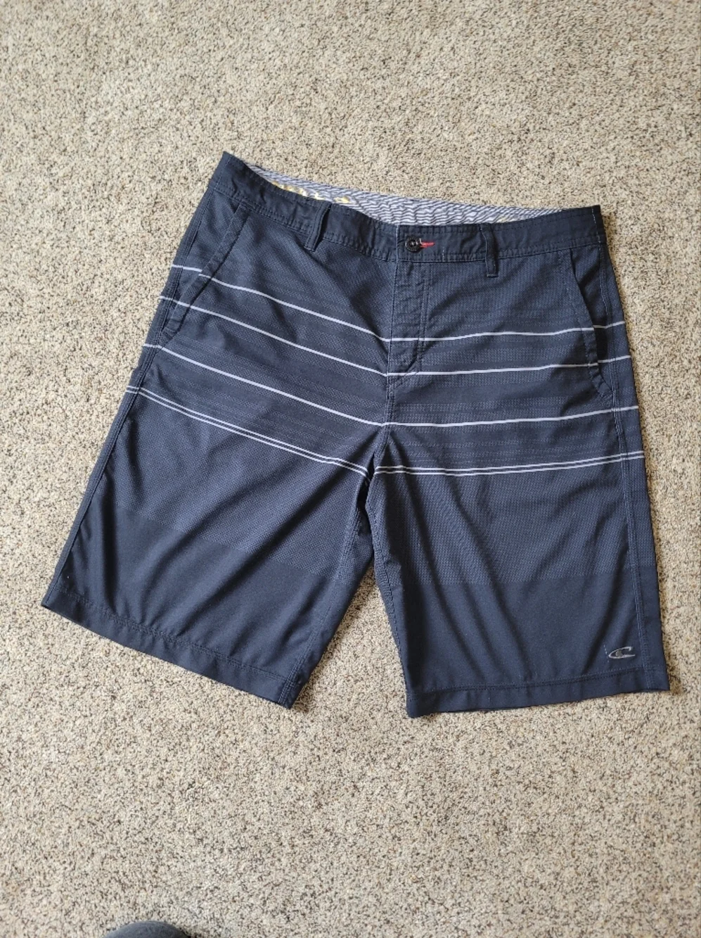 O'neill Hybrid Navy Striped Men's Board Shorts Size 36